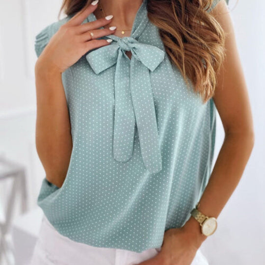 Damenbluse mit Rüschen und Schleifenverschluss EB