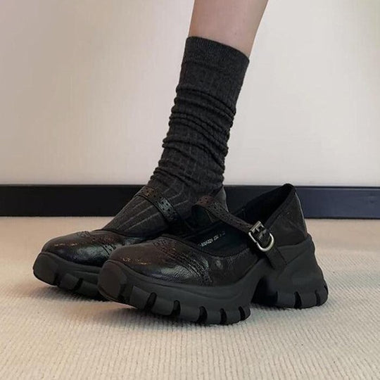 Damen Komfortable und stylische Chunky Heels EB