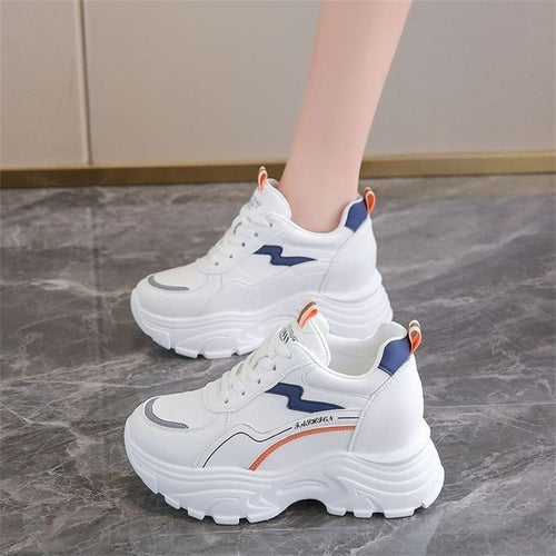 Damen Hochplattform Sneakers mit modischen Details und atmungsaktiver Sohle EB