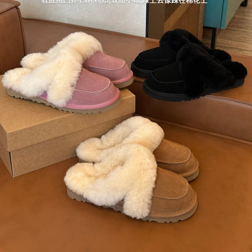 Damen Flauschige Clogs mit weichem Innenfutter EB