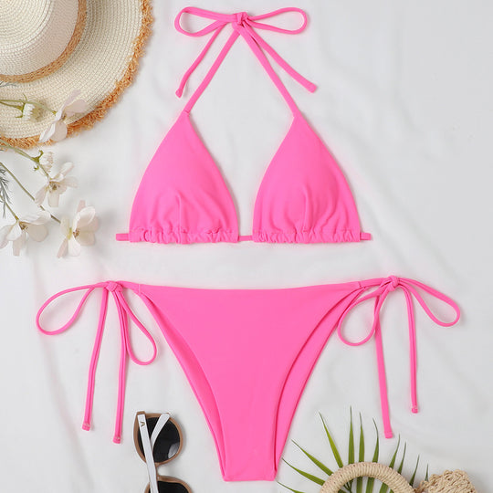 Damen Triangel-Bikini mit verstellbaren Bindebändern und raffinierten Details EB