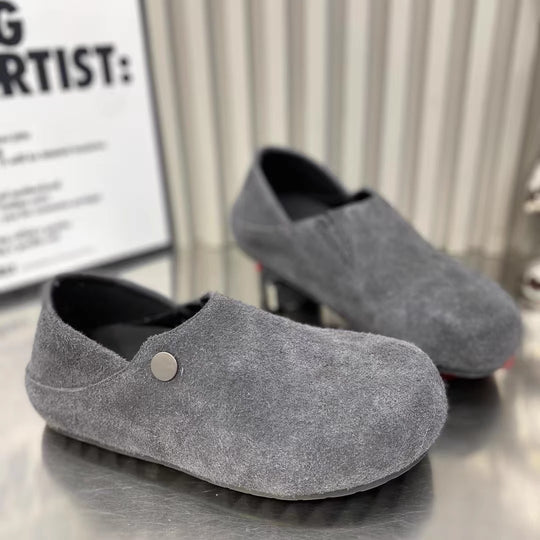 Damen Modische Clogs mit komfortablem Innenfutter und praktischem Druckknopfverschluss EB
