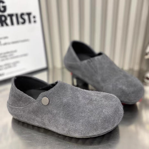 Damen Modische Clogs mit komfortablem Innenfutter und praktischem Druckknopfverschluss EB