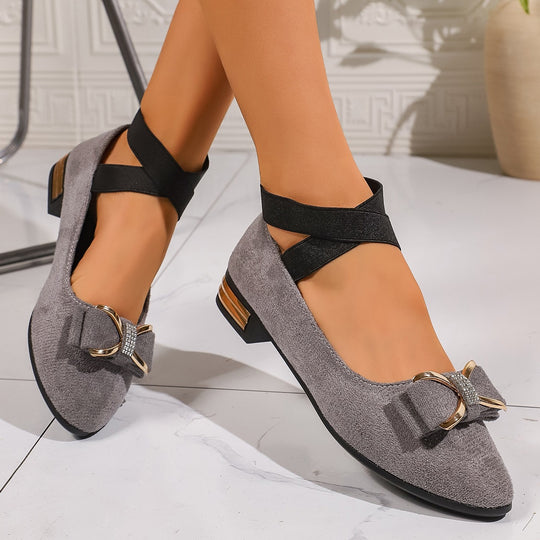 Damen Elegante Slingback Ballerinas mit Schmuckdetail EB