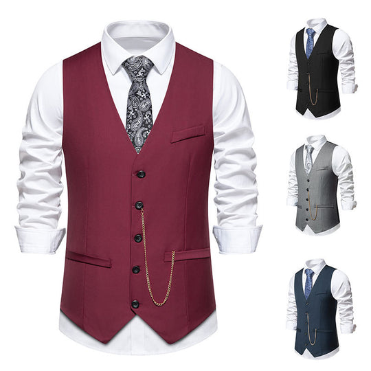 Herren elegante Anzugweste im klassischen Design mit modernen Akzenten EB