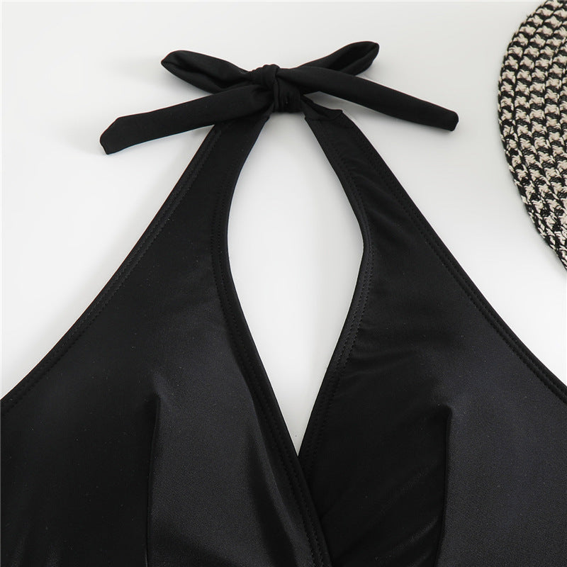 Damen Bikini-Set mit geometrischem Design und tiefem V-Ausschnitt EB