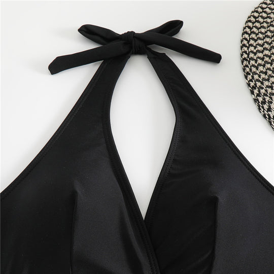 Damen Bikini-Set mit geometrischem Design und tiefem V-Ausschnitt EB