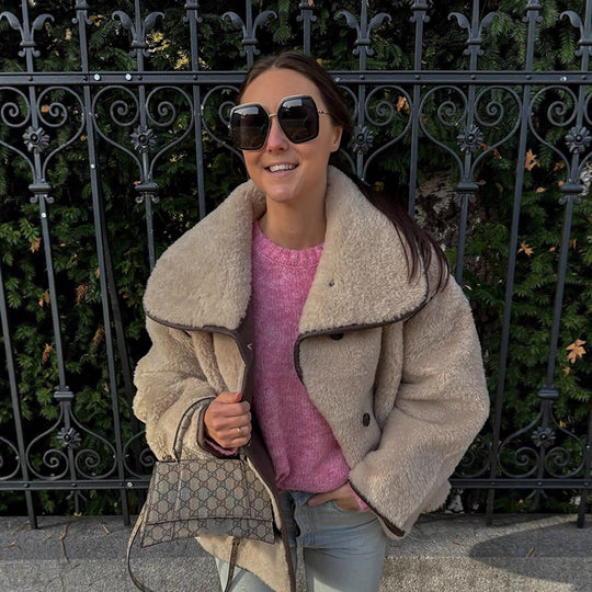 Damen oversized Teddyjacke EB
