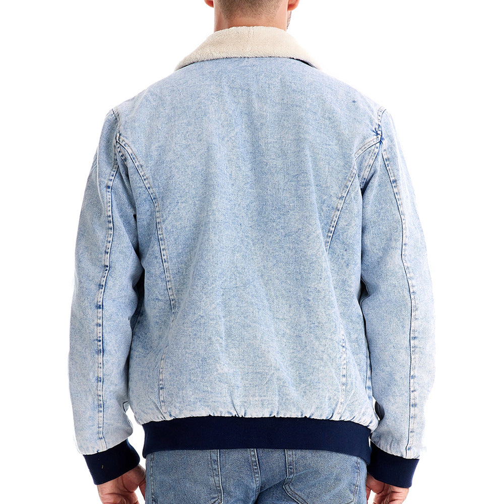 Herren Jeansjacke mit Fleecefutter und praktischen Taschen EB