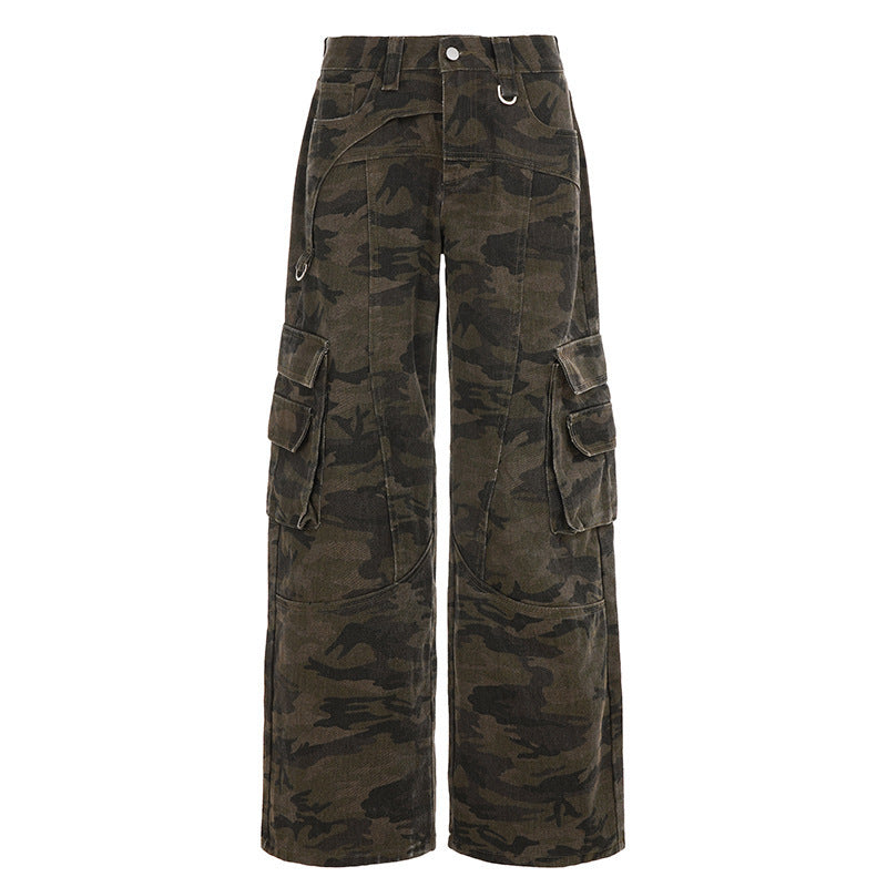 Damen Cargo-Hose im lässigen Camouflage-Stil mit großzügigen Taschen EB