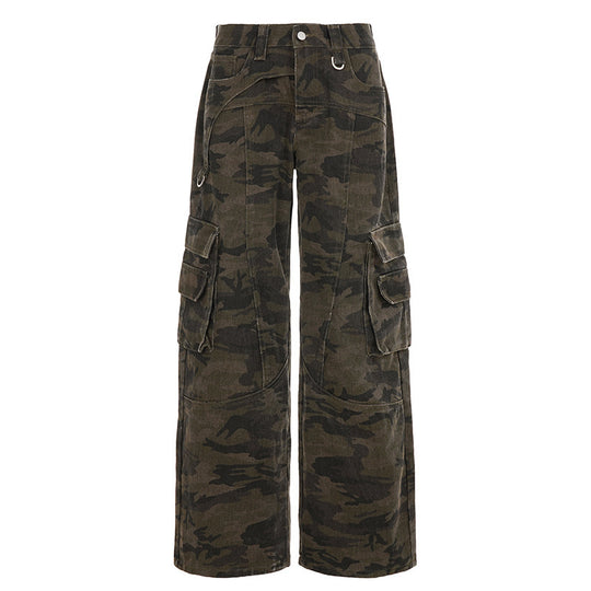 Damen Cargo-Hose im lässigen Camouflage-Stil mit großzügigen Taschen EB