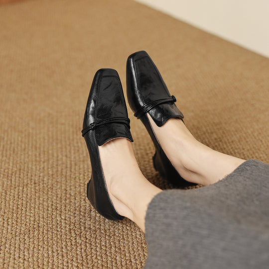 Damen elegante Mokassins mit modischem Riemen EB