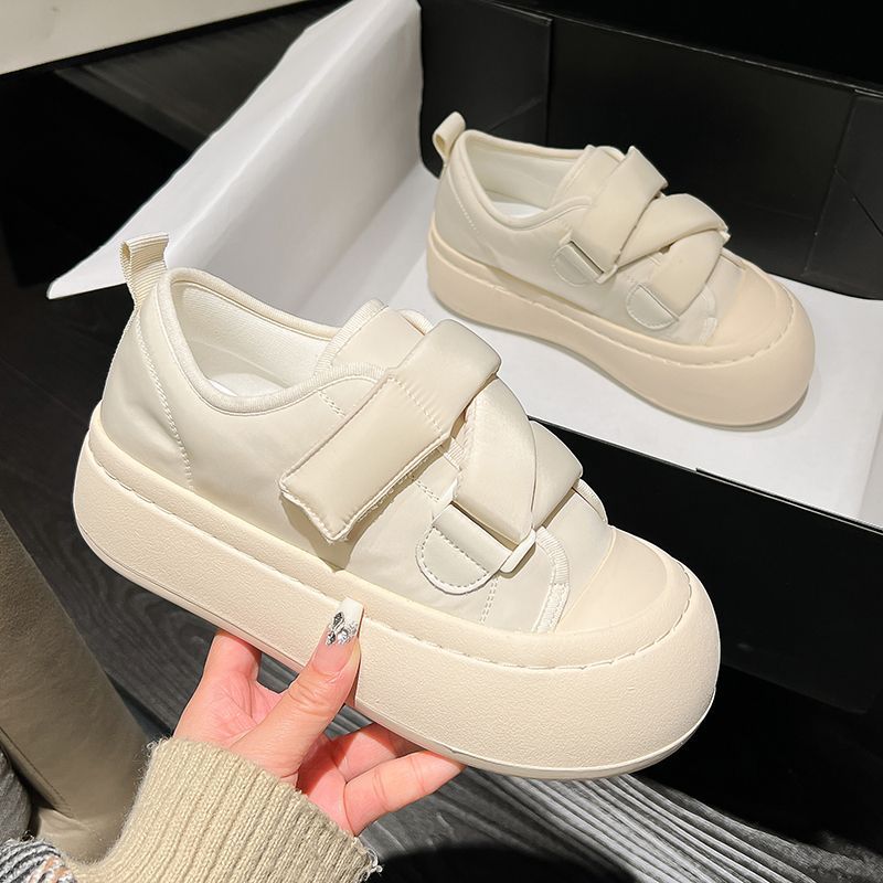 Damen Sneakers mit hohem Plateau und praktischem Klettverschluss EB