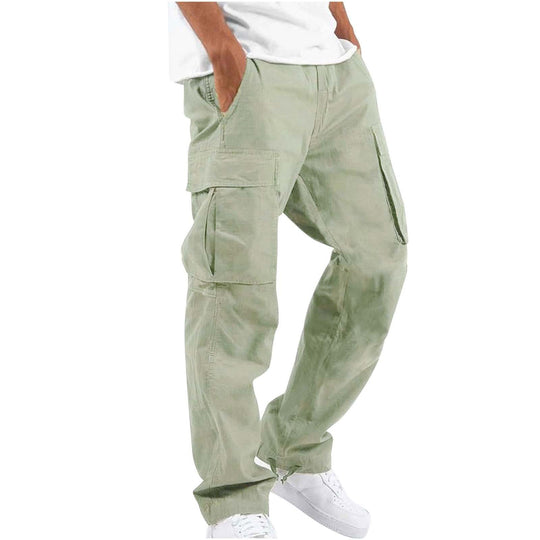 Herren nan lockere Cargo-Hose mit großzügigen Klappentaschen, elastischem Bund und Kordelzug EB