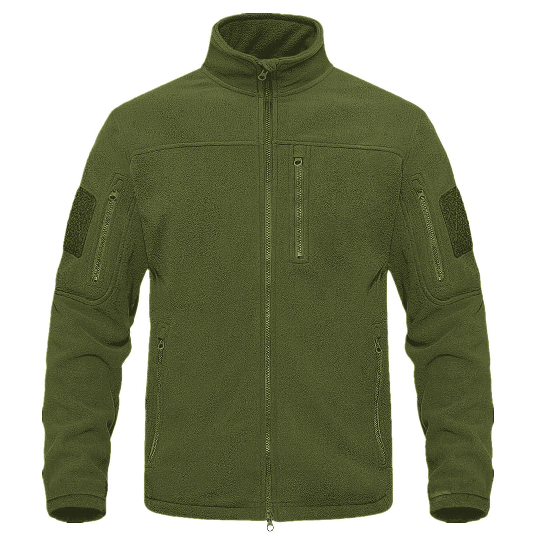 Herren Fleecejacke mit vielseitigen Taschen und hochschließendem Kragen EB