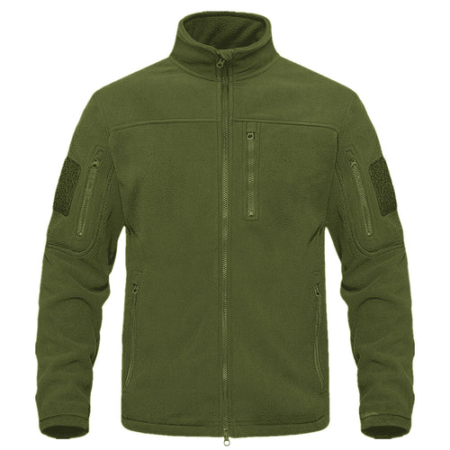 Herren Fleecejacke mit vielseitigen Taschen und hochschließendem Kragen EB