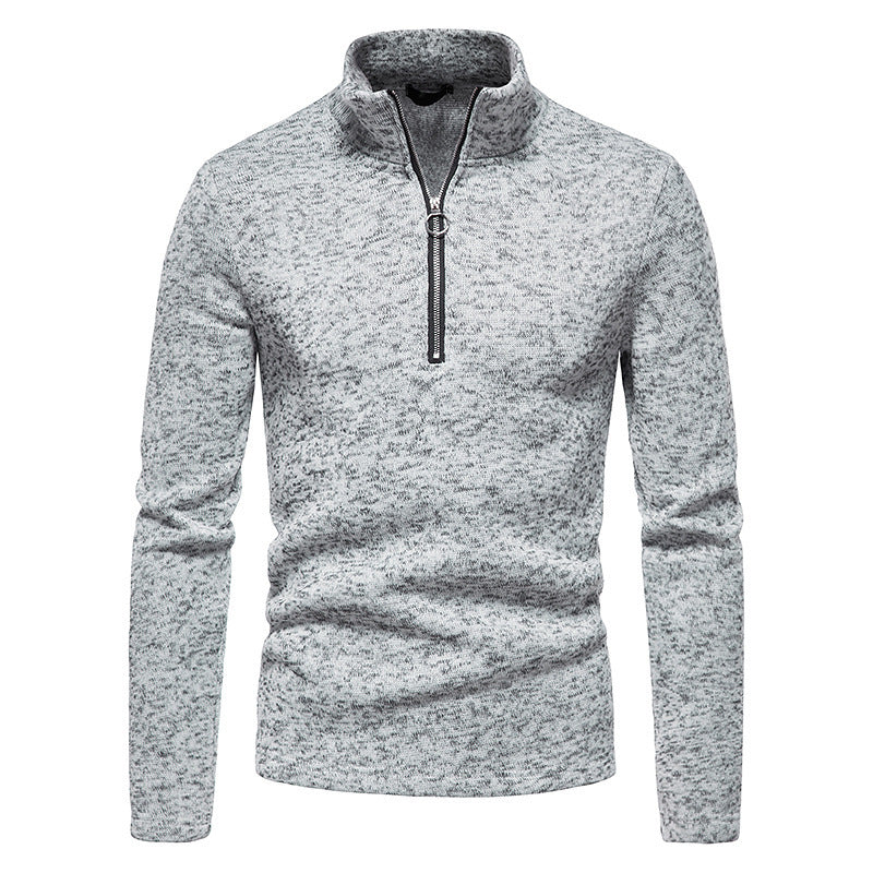 Herren sportlicher Pullover mit hohem Kragen und innovativem Reißverschluss EB
