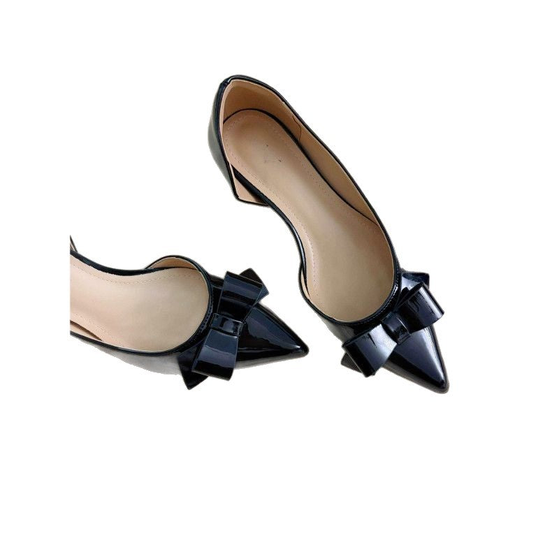 Damen elegante spitze Pumps mit dekorativem Schleifendetail EB