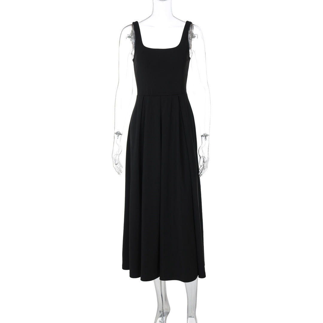 Damen Elegantes Maxikleid mit A-Linie und breiten Trägern EB