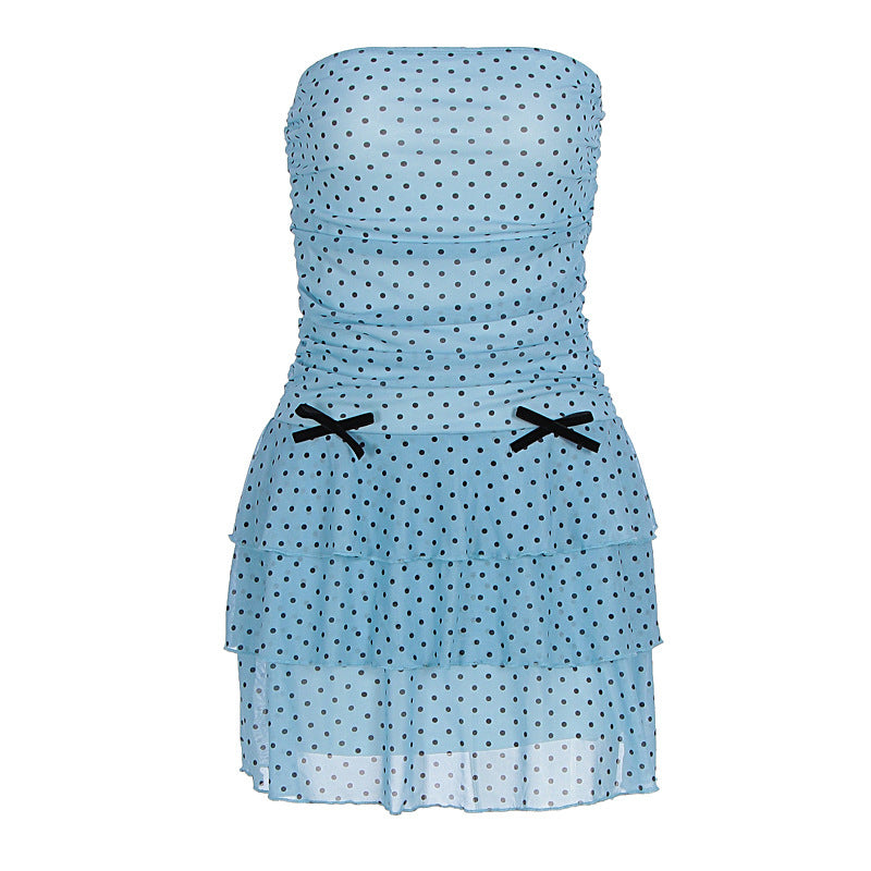 Damen Verspieltes Minikleid mit Rüschen und offenen Trägern EB