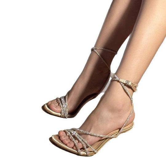 Damen Glitzernde High Heel Sandalen mit elegantem Riemendesign EB