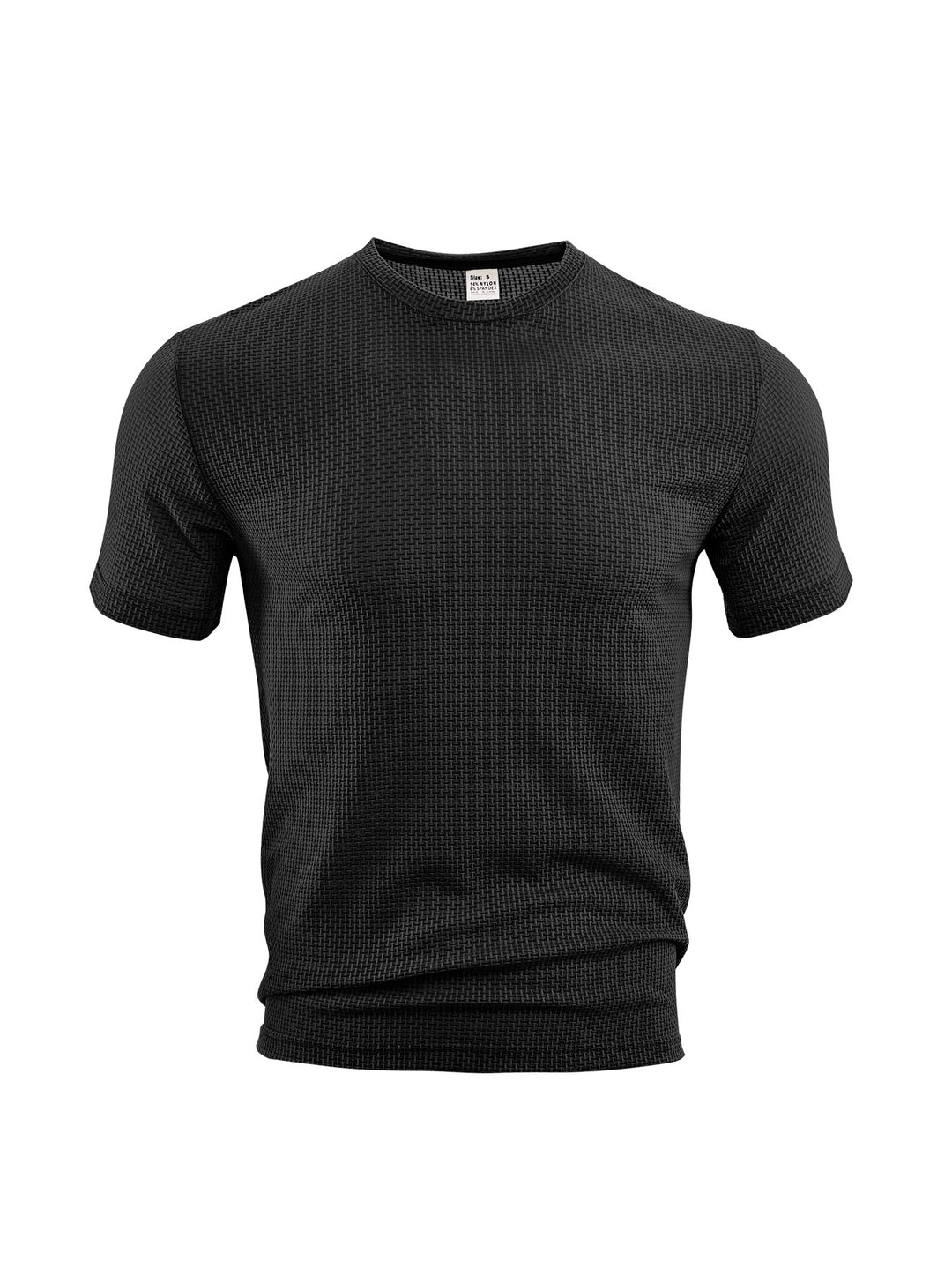 Herren nan Waffelstruktur-T-Shirt mit Rundhalsausschnitt und körpernaher Passform EB