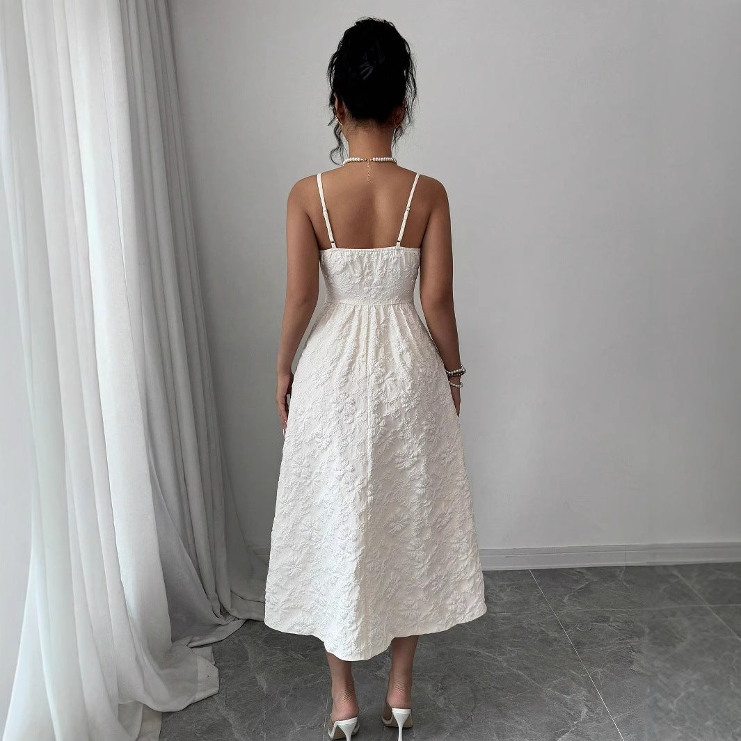 Damen Midikleid mit zarter Blumenstickerei EB