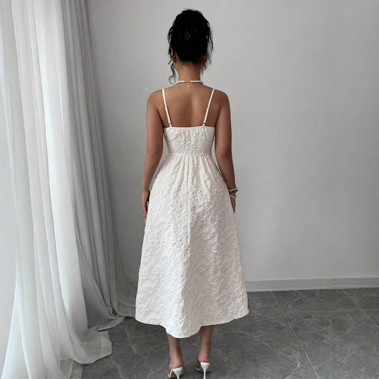 Damen Midikleid mit zarter Blumenstickerei EB