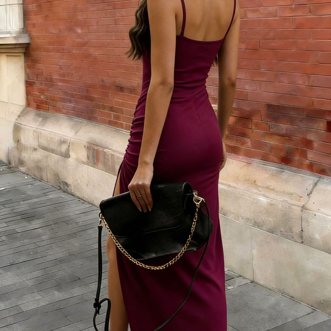 Damen Langarm Midi Kleid EB