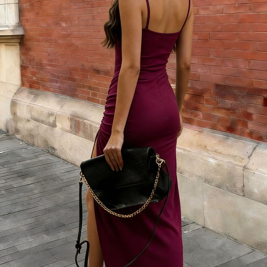 Damen Langarm Midi Kleid EB