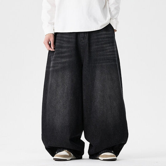 Herren nan extraweite Baggy-Jeans mit tiefem Schritt, relaxed Low-Crotch Schnitt und weitem Saum EB