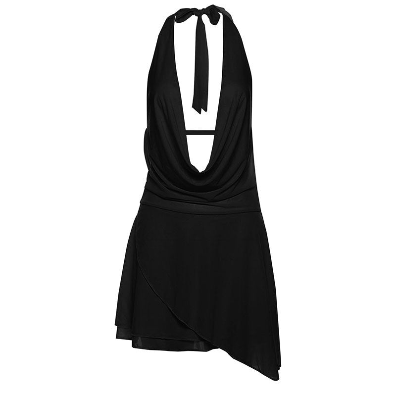 Damen Halterkleid mit elegantem Wasserfall-Ausschnitt EB