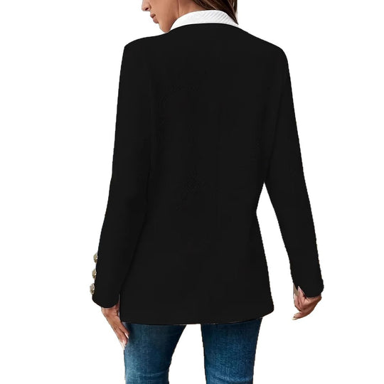 Damen Elegante und schicke Blazerjacke mit Kontrastdetails EB