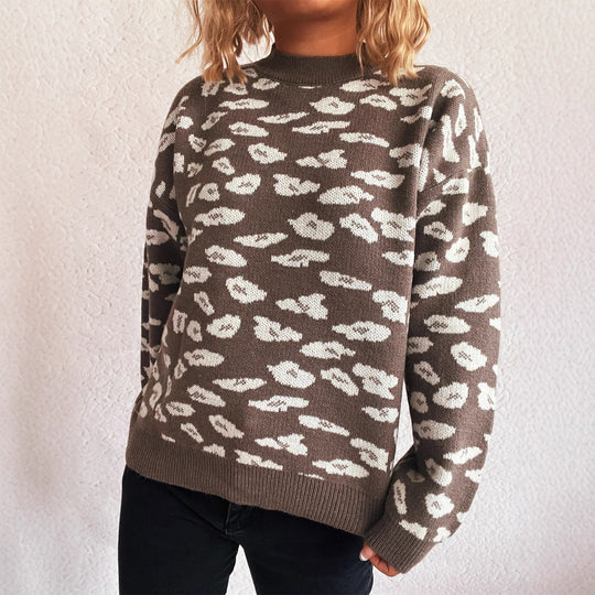 Damen Grobstrickpullover mit modernem Muster und lässigem Schnitt EB