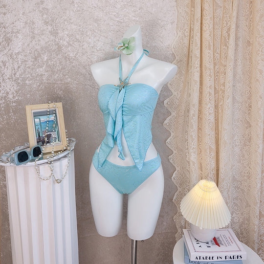Damen Bandeau-Bikini mit Rüschen EB