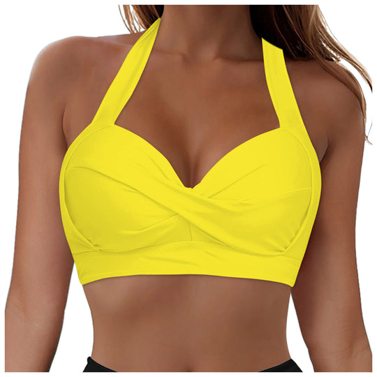 Damen Modisches Bikinioberteil mit Wickeldesign EB