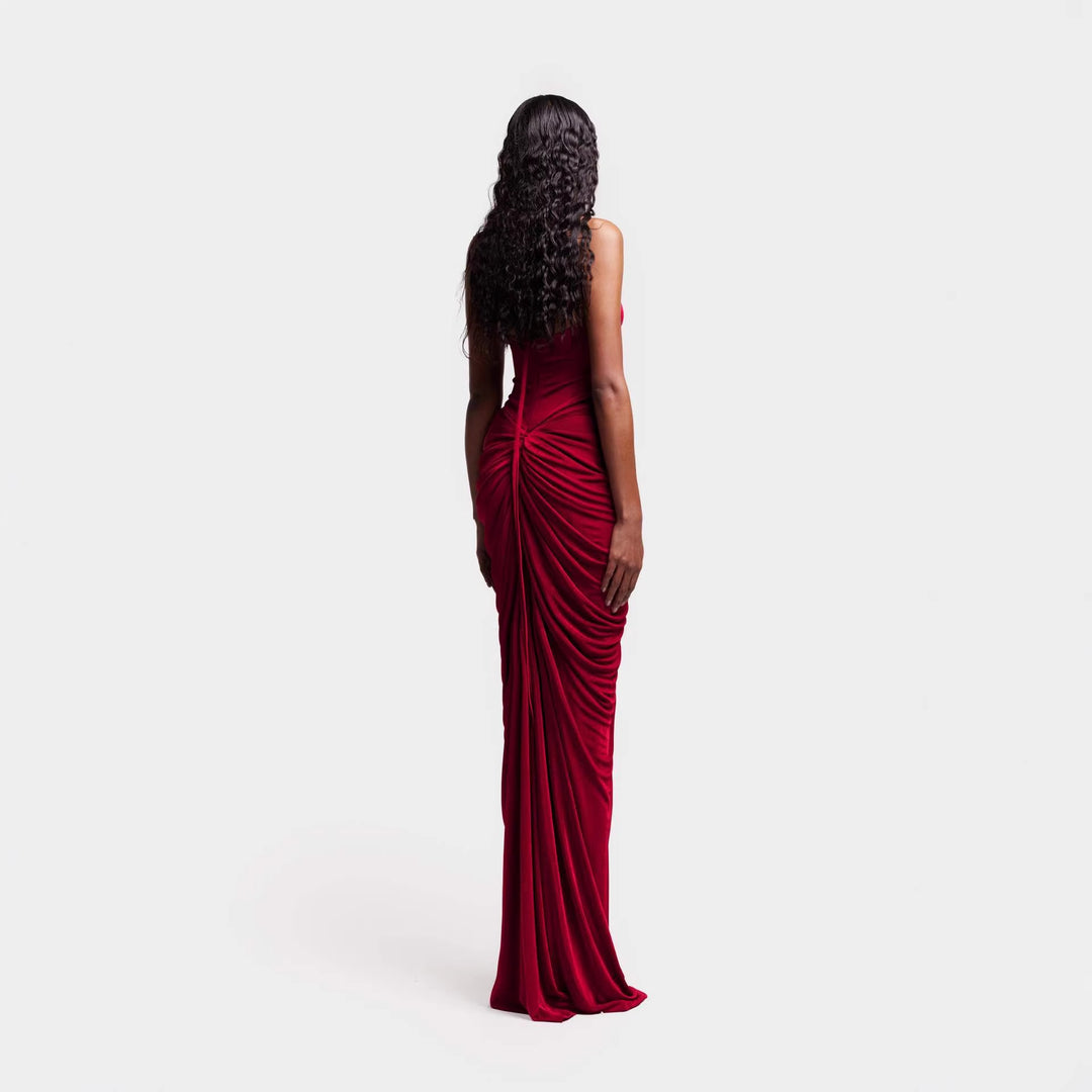 Damen Elegantes Maxikleid mit raffiniertem Rüschen-Design EB