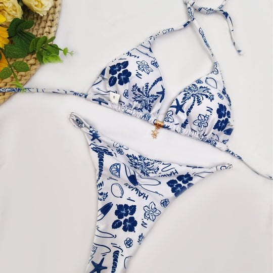 Damen Bikini-Set mit raffiniertem Polka-Dot-Design und verstellbarem Halter EB