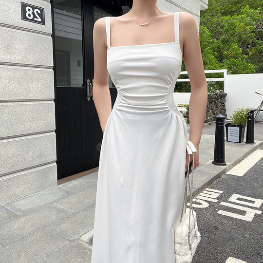 Damen Elegant geschnittenes Maxikleid mit raffinierten Rüschendetails EB