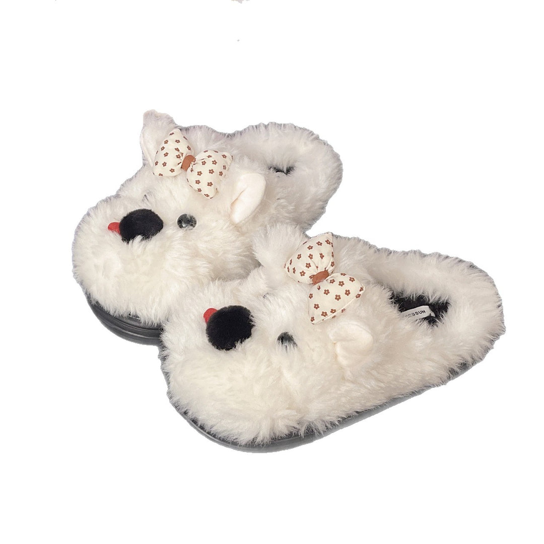 Damen Hausschuhe mit niedlichem Tierdesign und komfortablem Flausche-Material EB