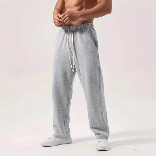 Herren nan locker sitzende Jogginghose aus Baumwollmischung mit elastischem Bund und Seitentaschen EB