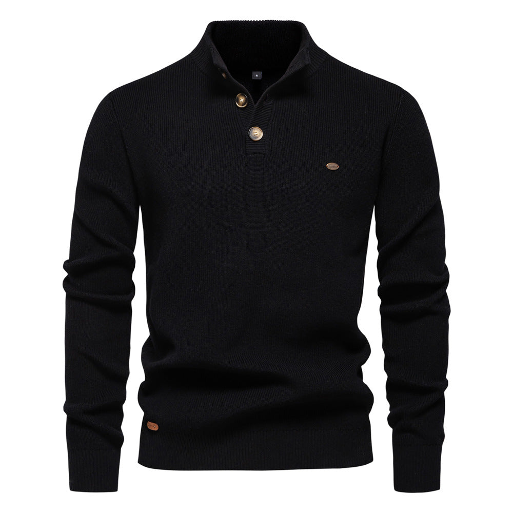 Herren Pullover mit Knopfleiste und strukturiertem Muster EB