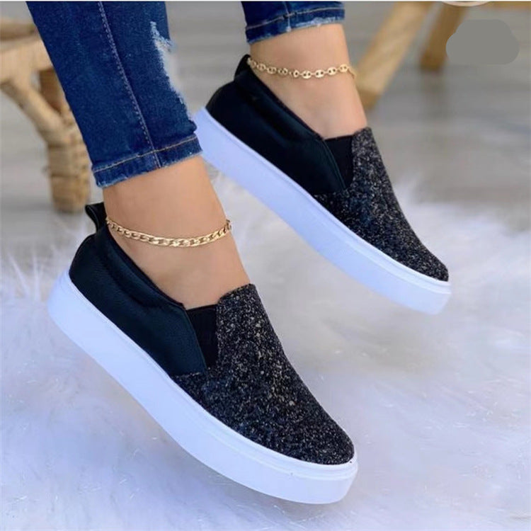 Damen Freizeit-Slipper mit modischem Logo-Design und elastischen Einsätzen EB