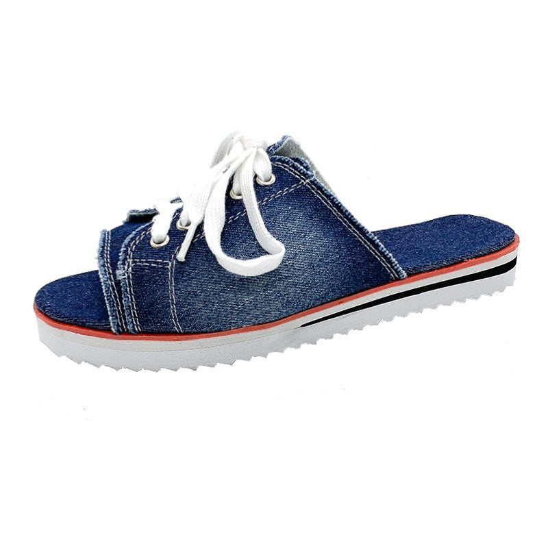 Damen lässige Denim-Sandalen im Sneaker-Stil EB