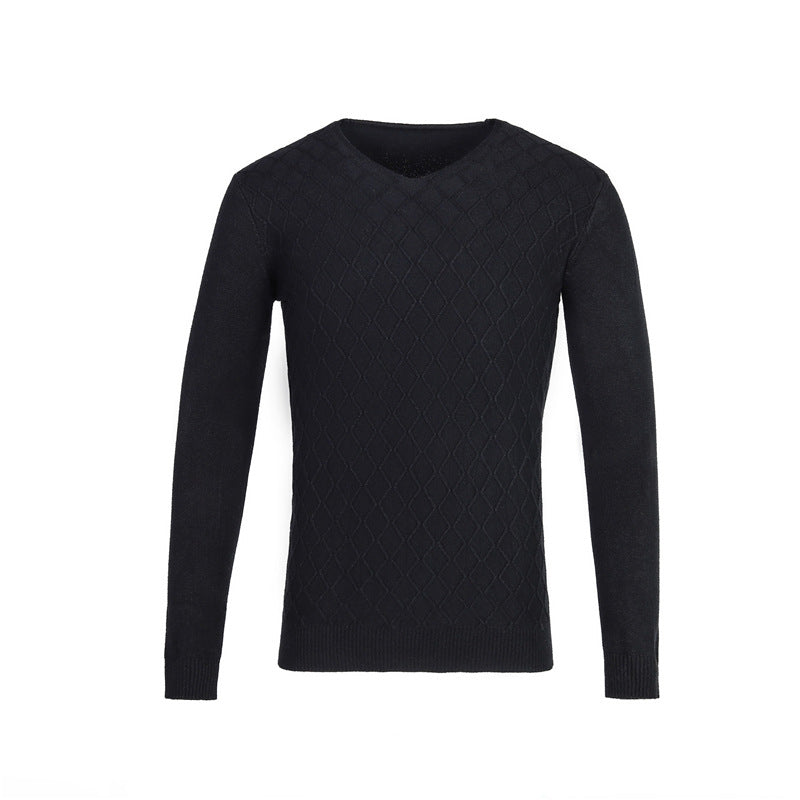 Herren V-Ausschnitt Pullover mit Strukturmuster EB