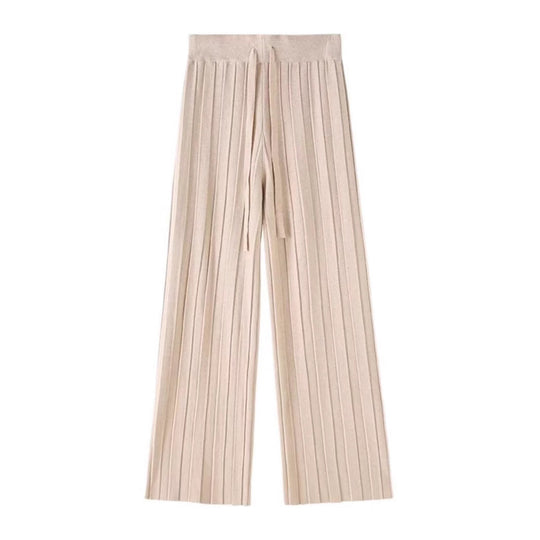 Damen weite Hosen mit vertikalem Streifendesign und elastischem Bund EB