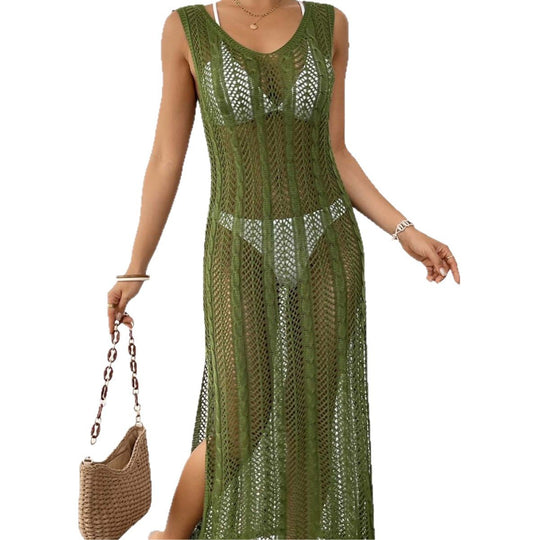 Damen eleganter Häkelsarong mit transparentem Design EB