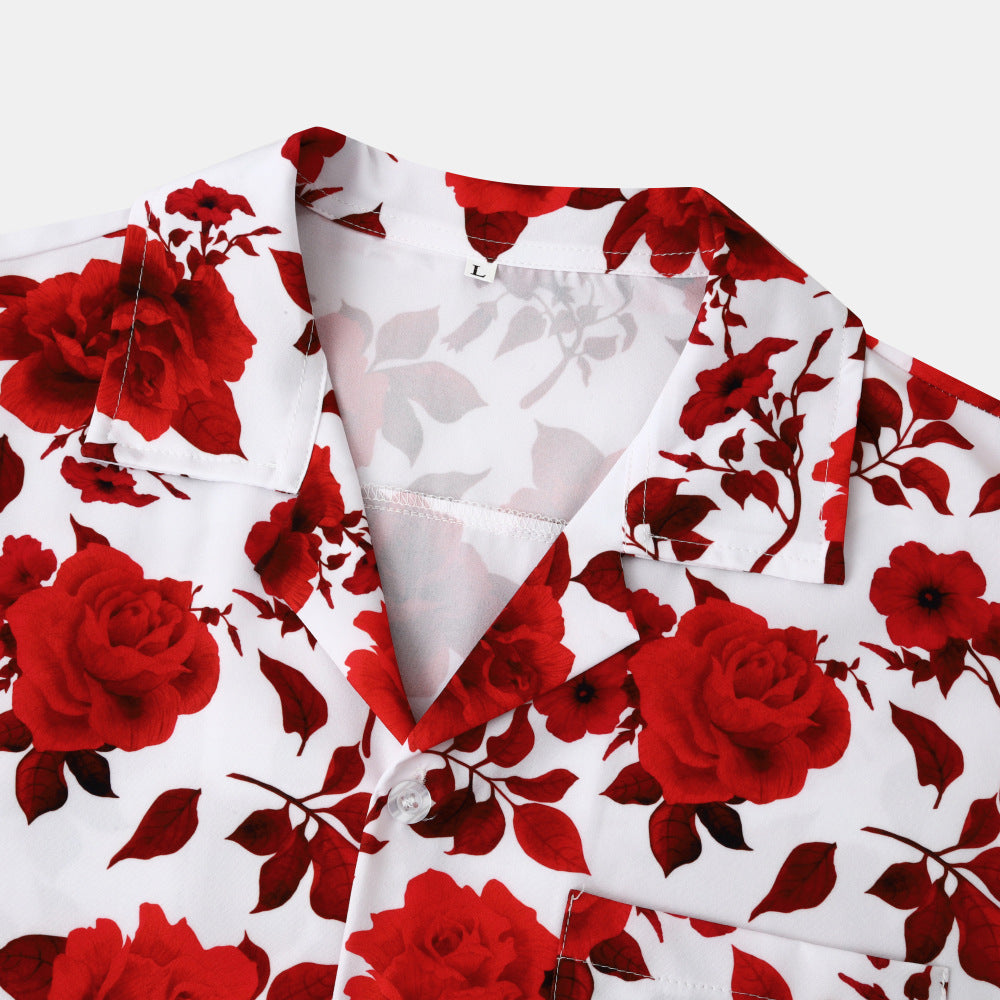 Damen Kurzarmhemd mit floralem Design und lässigem Schnitt EB