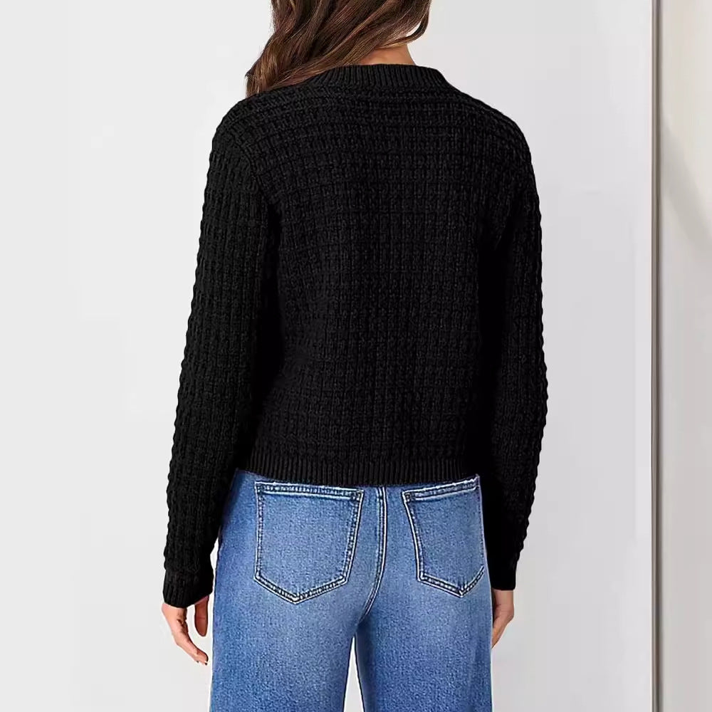 Damen Strukturierte Strickjacke mit Knopfverschluss und feiner Textur EB