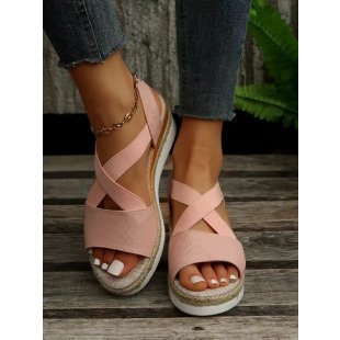 Damen Wedge-Sandalen mit geflochtenem Riemedesign EB